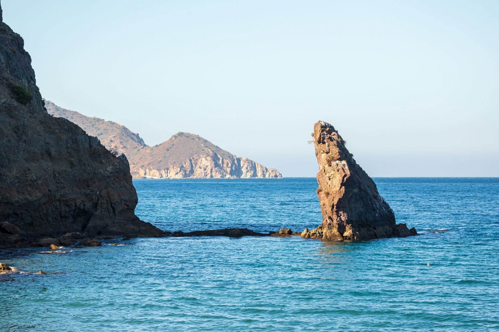 Beach water and rocks.