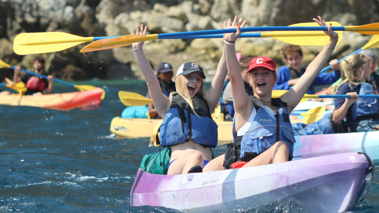 Girls kayaking.